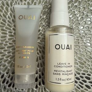 OUAI White and Gold Leave-In Conditioner & Body Cleanser Duo